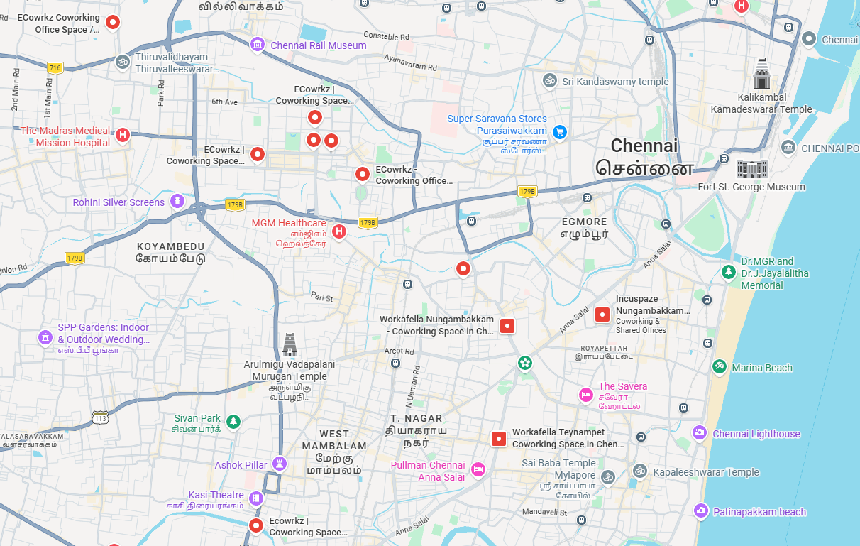 Coworking Locations Map